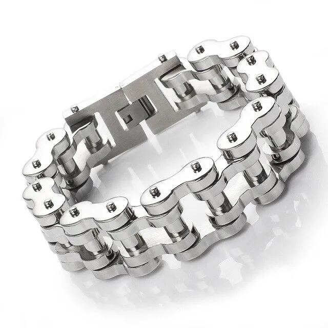 Large Biker Chain Stainless Steel Bracelet