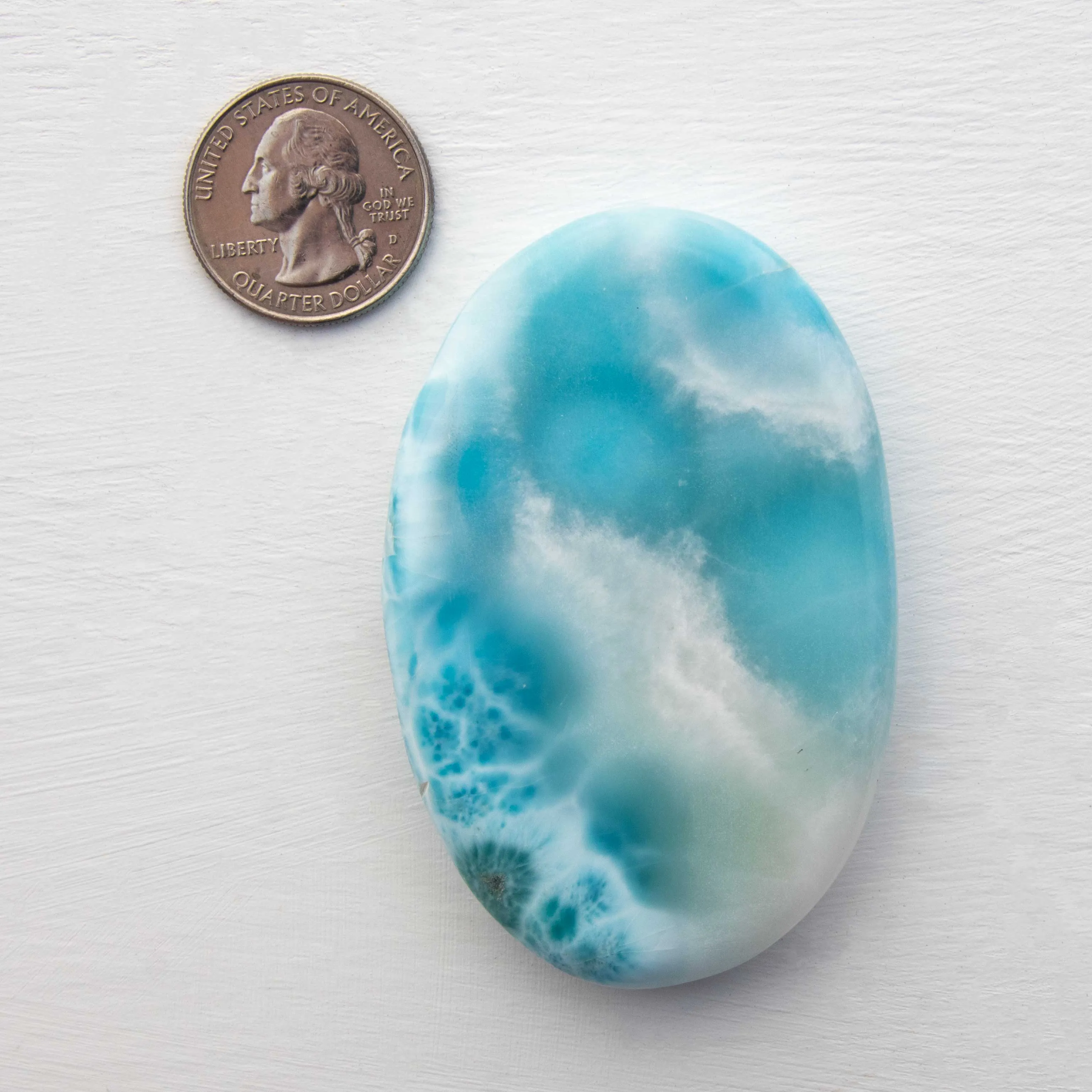 Larimar - AA-Grade, Palm Stone