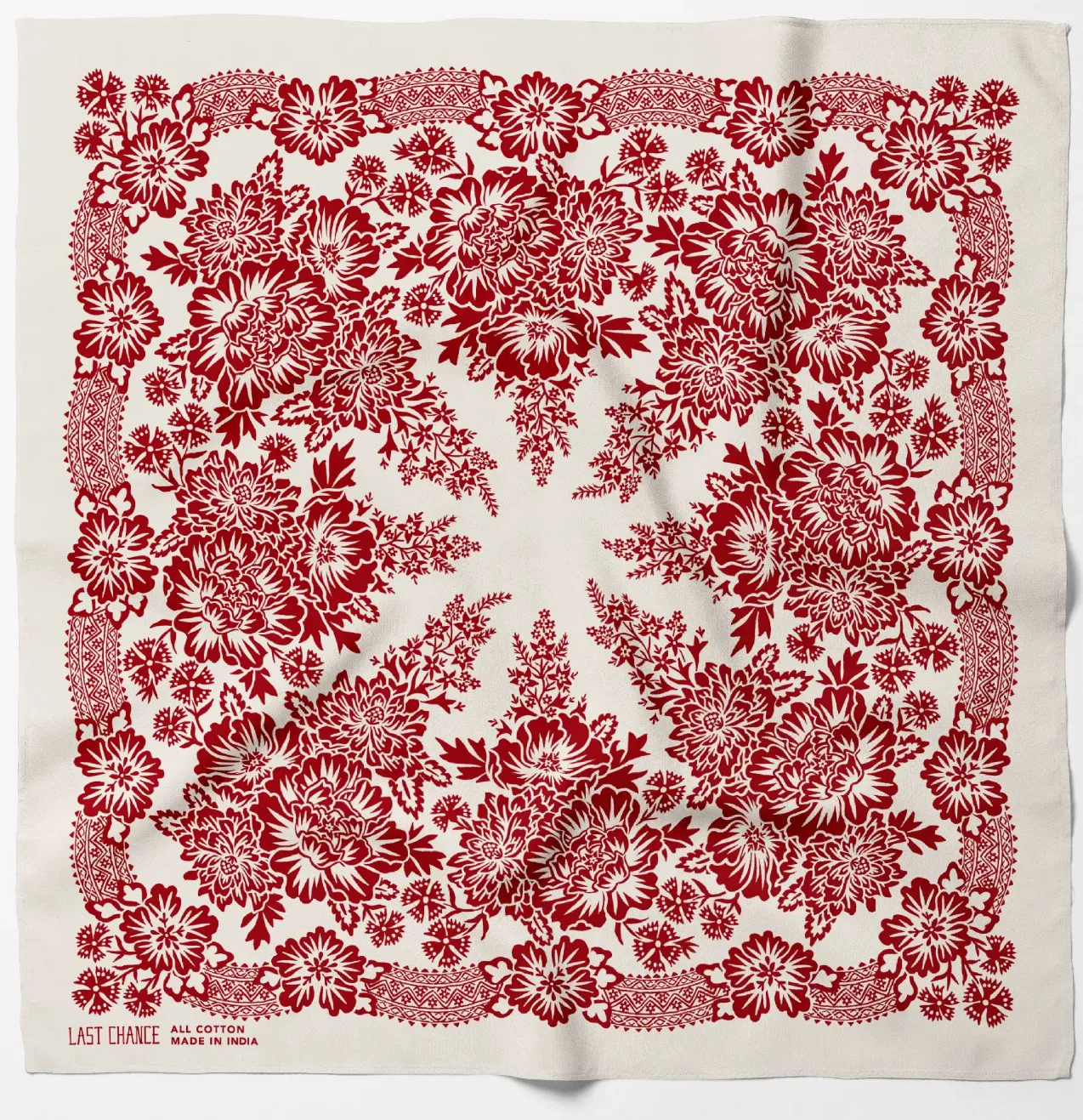 Last Chance Textiles: Cotton Blossom Bandana - Sand