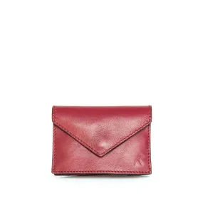 Leather Business Card Holder in Red