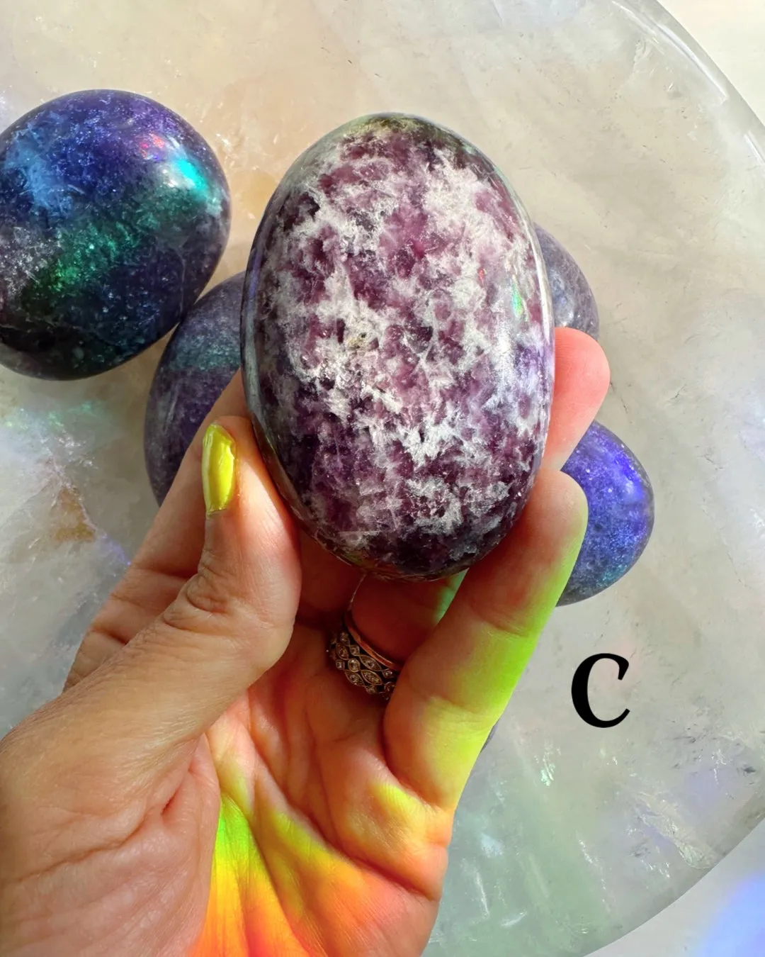 Lepidolite Palm Stones