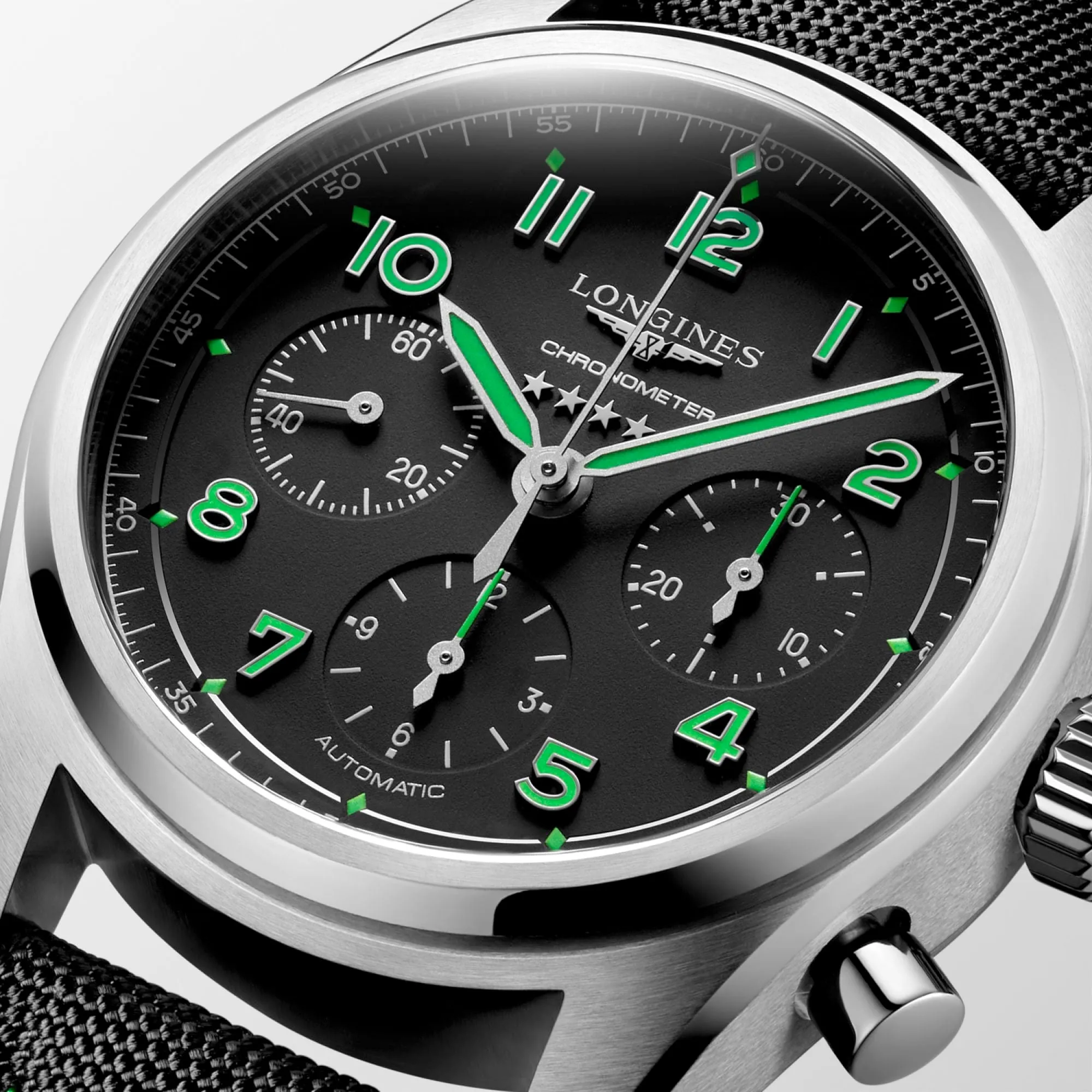 Longines Spirit 42MM Pioneer Edition Titanium Watch Black Green L38291532