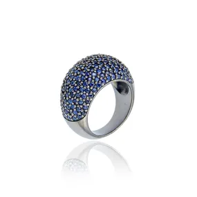 MCL Design Sterling Silver Stack Ring With Blue Sapphires