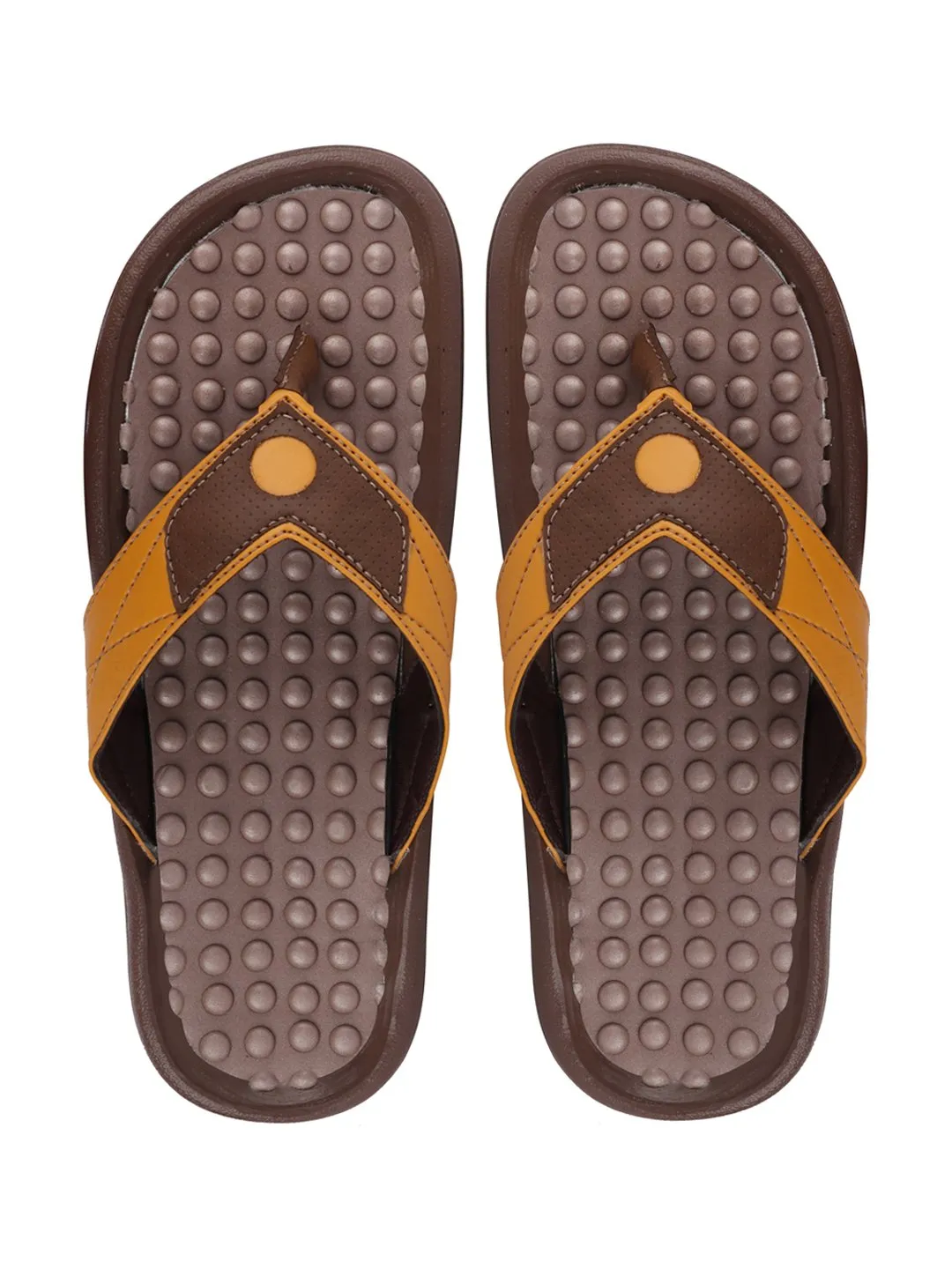 Men Brown/Tan Casual Slip-On Slippers