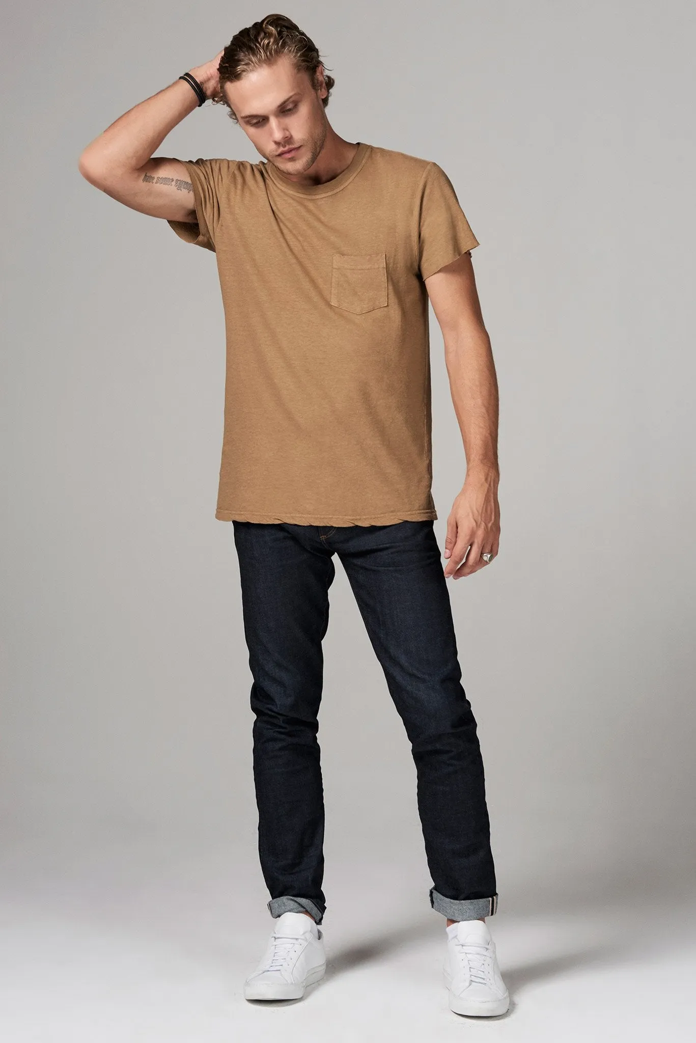 Men's Linen Blend Pocket Tee