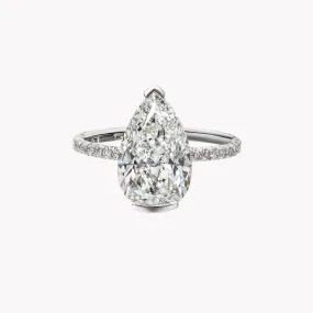 MG Muse Pear Shape Engagement Ring with Diamond Pavé