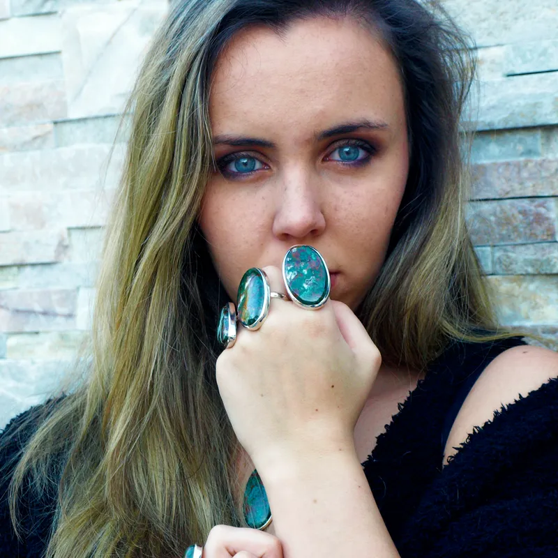 Montie Chrysocolla Statement Ring - E