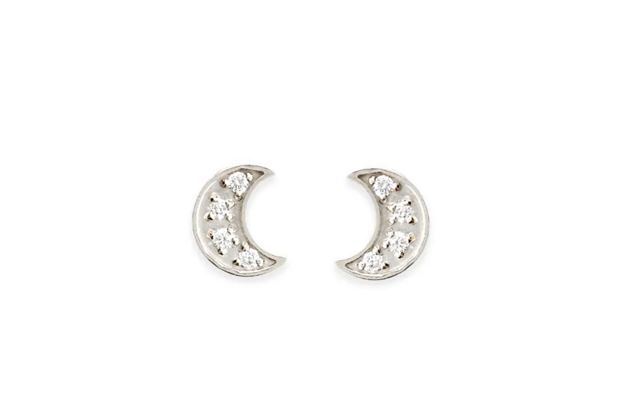 Moon Diamond Studs