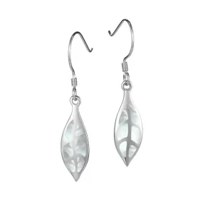 Mother of Pearl Maile Leaf Earrings