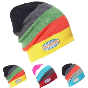 Multicolored Striped Knit Winter Hat, Beanie or Skullies