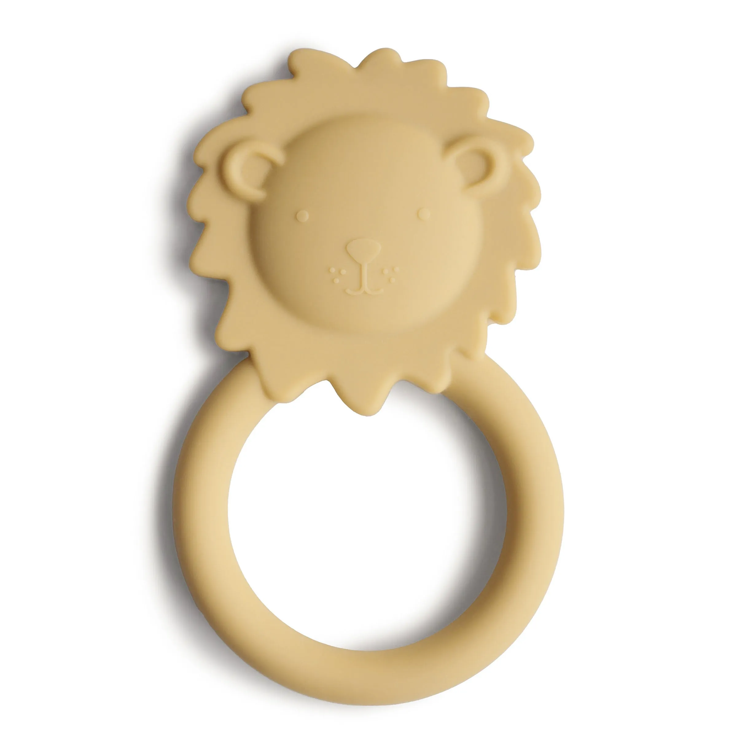 Mushie Silicone Teether - Lion - Soft Yellow