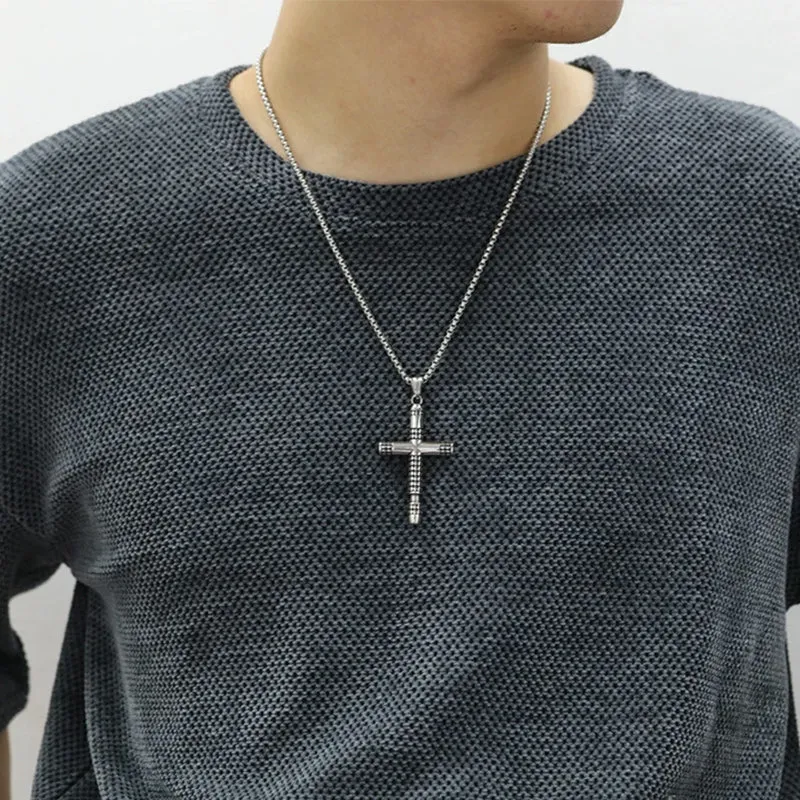 Nail Cross Stainless Steel Pendant Christian Vintage Necklace