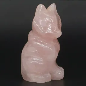 Natural Rose Quartz Fox