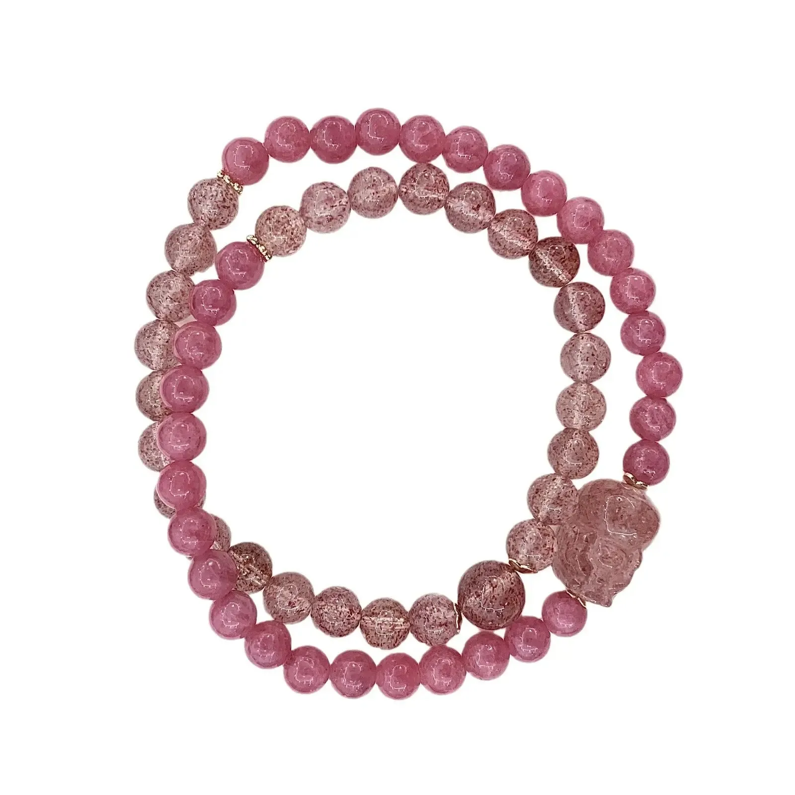 Natural Strawberry Quartz Rhodonite Bracelet