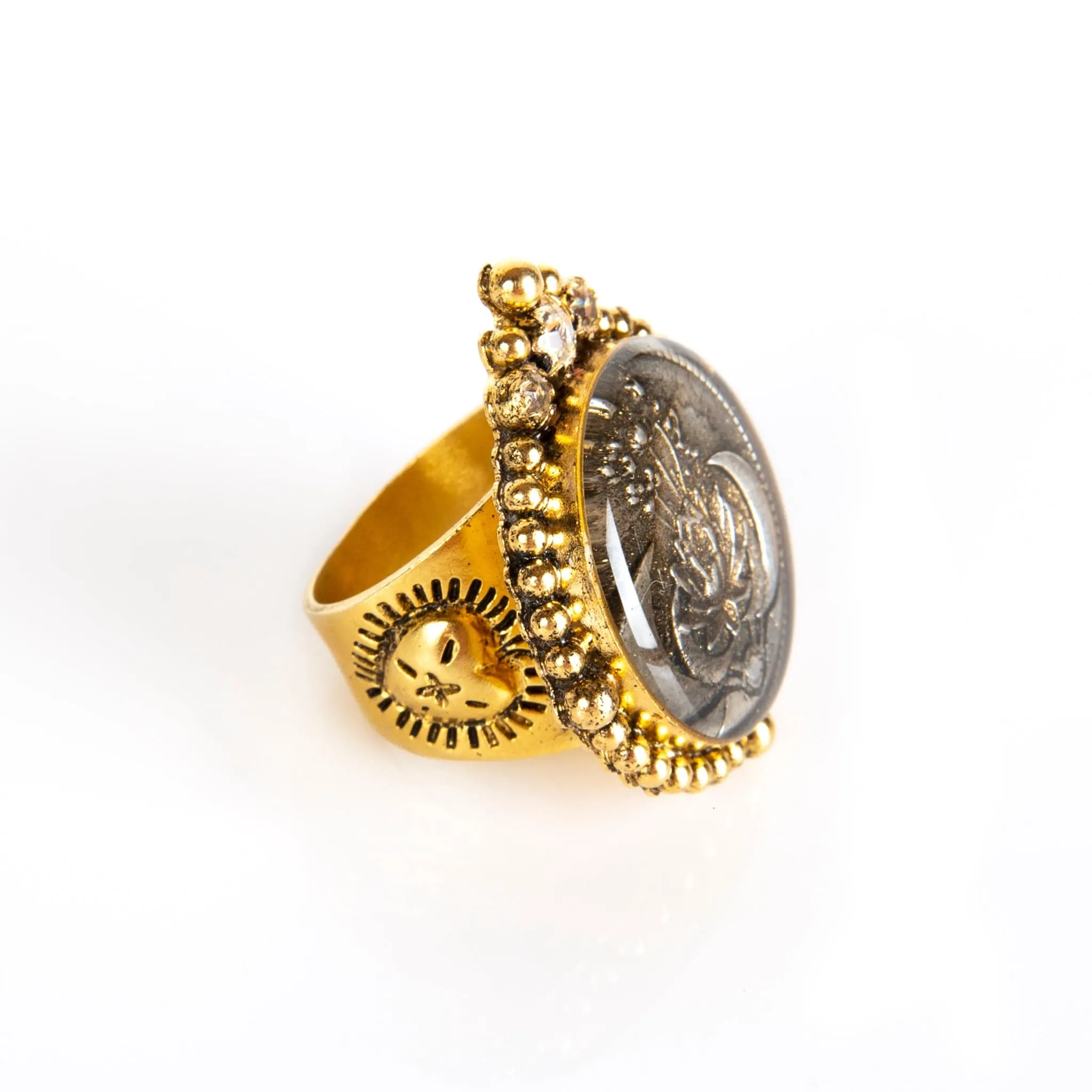 Noble Lotus Moon Ring