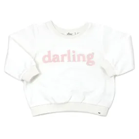 oh baby! French Terry Brooklyn Boxy Sweatshirt -  darling Applique - Cream