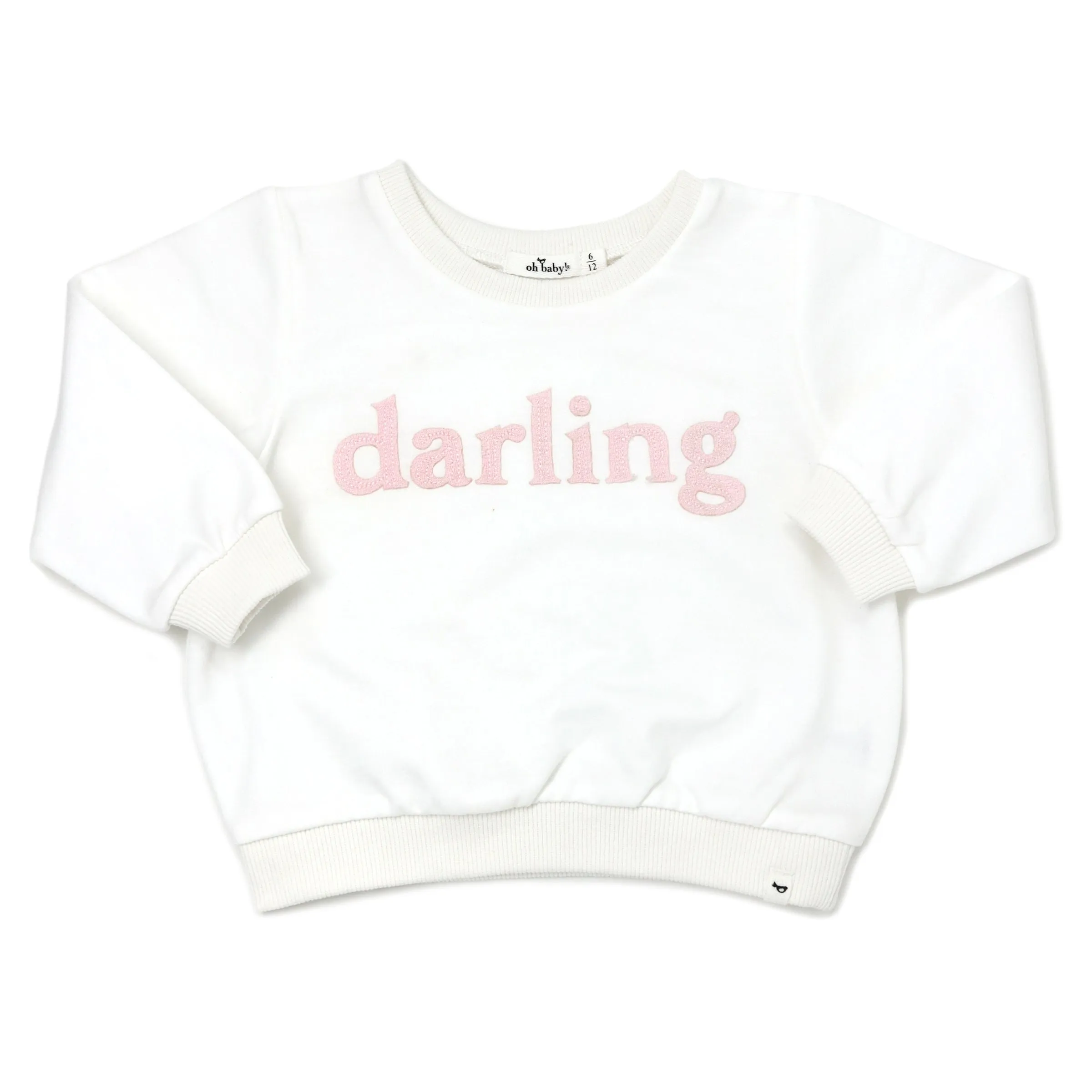 oh baby! French Terry Brooklyn Boxy Sweatshirt -  darling Applique - Cream