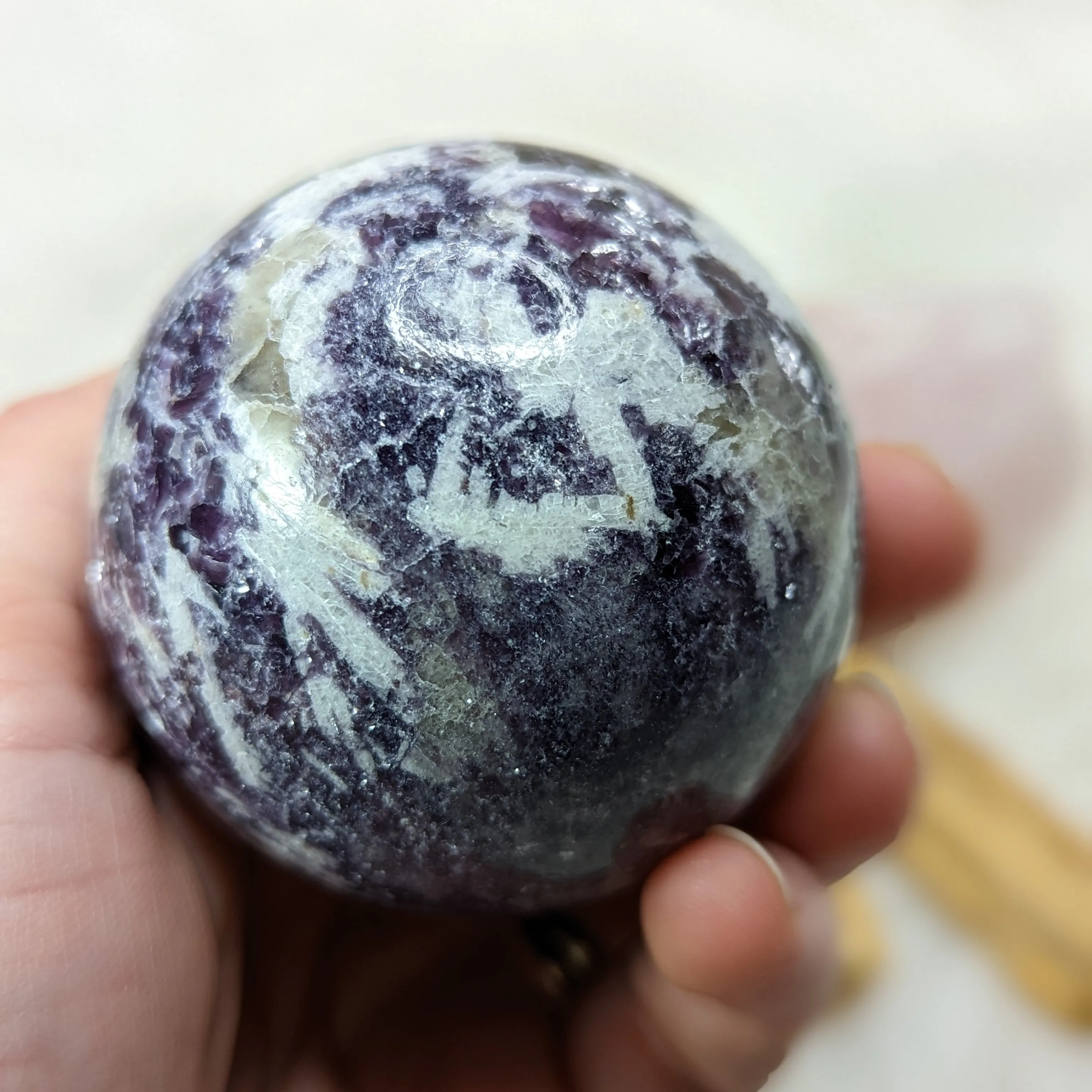 ONE Calming, Sparkling Lepidolite Sphere ~ Size 2