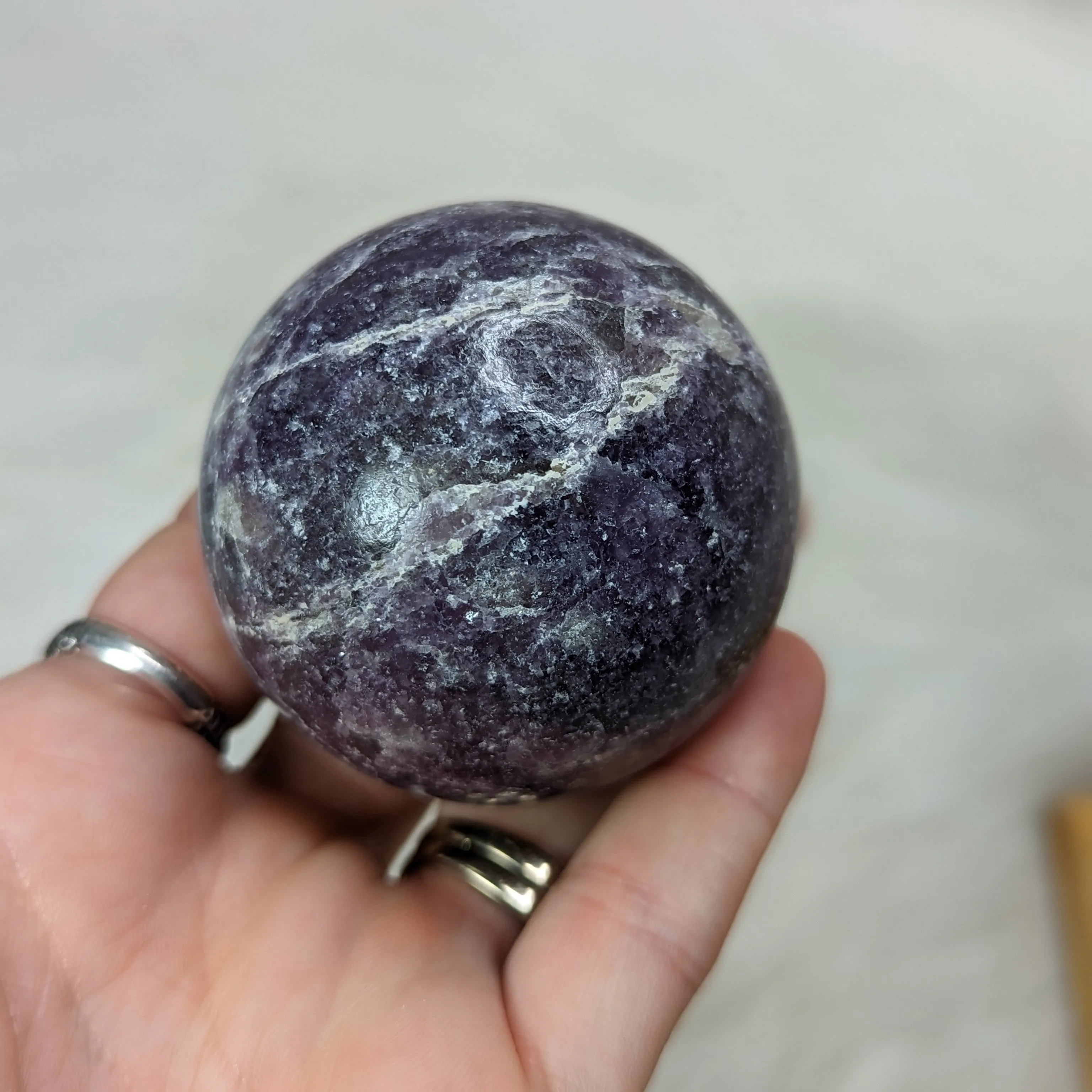 ONE Calming, Sparkling Lepidolite Sphere ~ Size 2