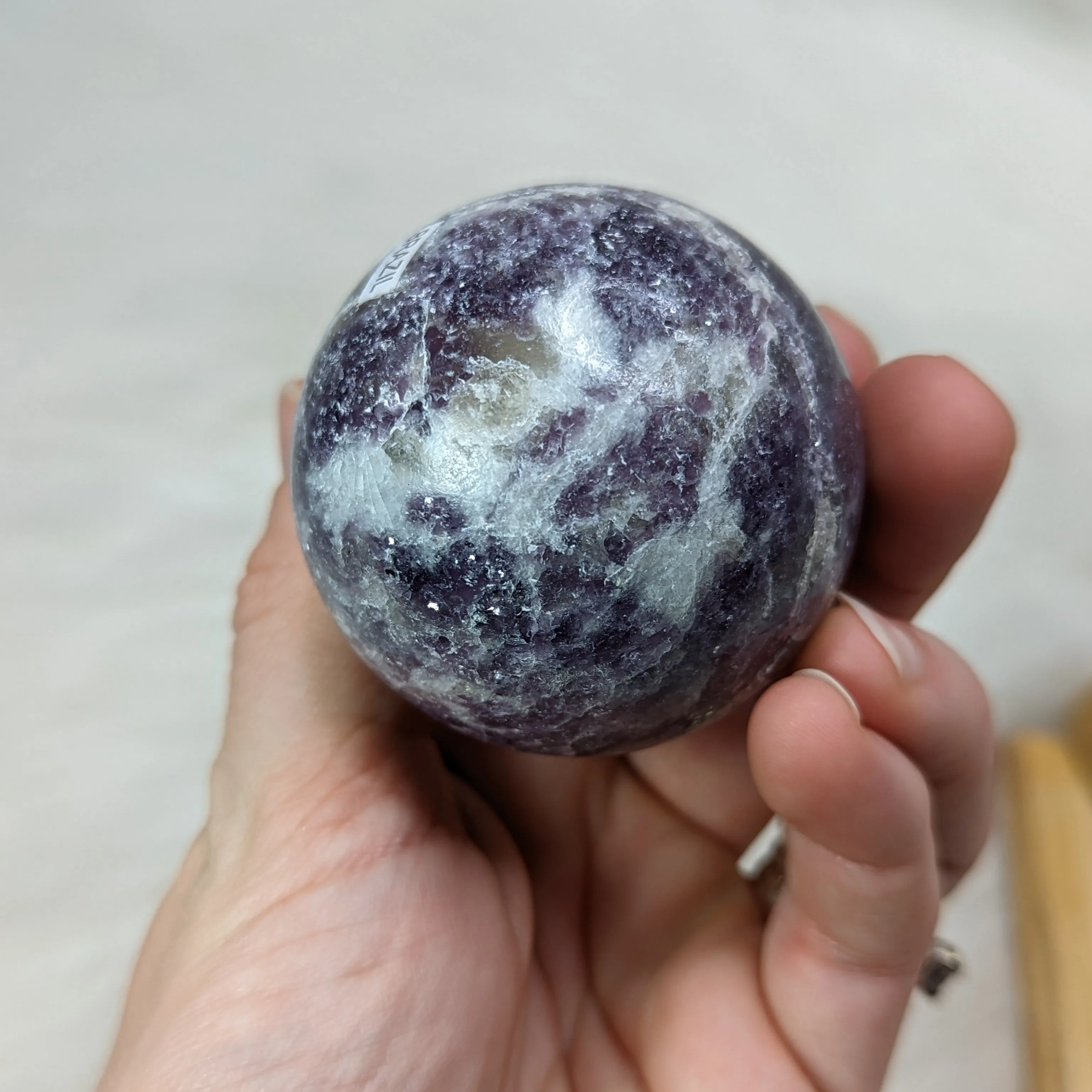 ONE Calming, Sparkling Lepidolite Sphere ~ Size 2