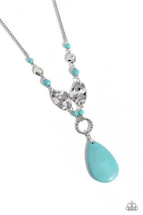 Paparazzi Sagebrush Sanctuary Blue Necklace & Earring Set