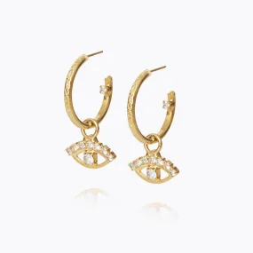 Petite Greek Eye Loop Earrings / Crystal