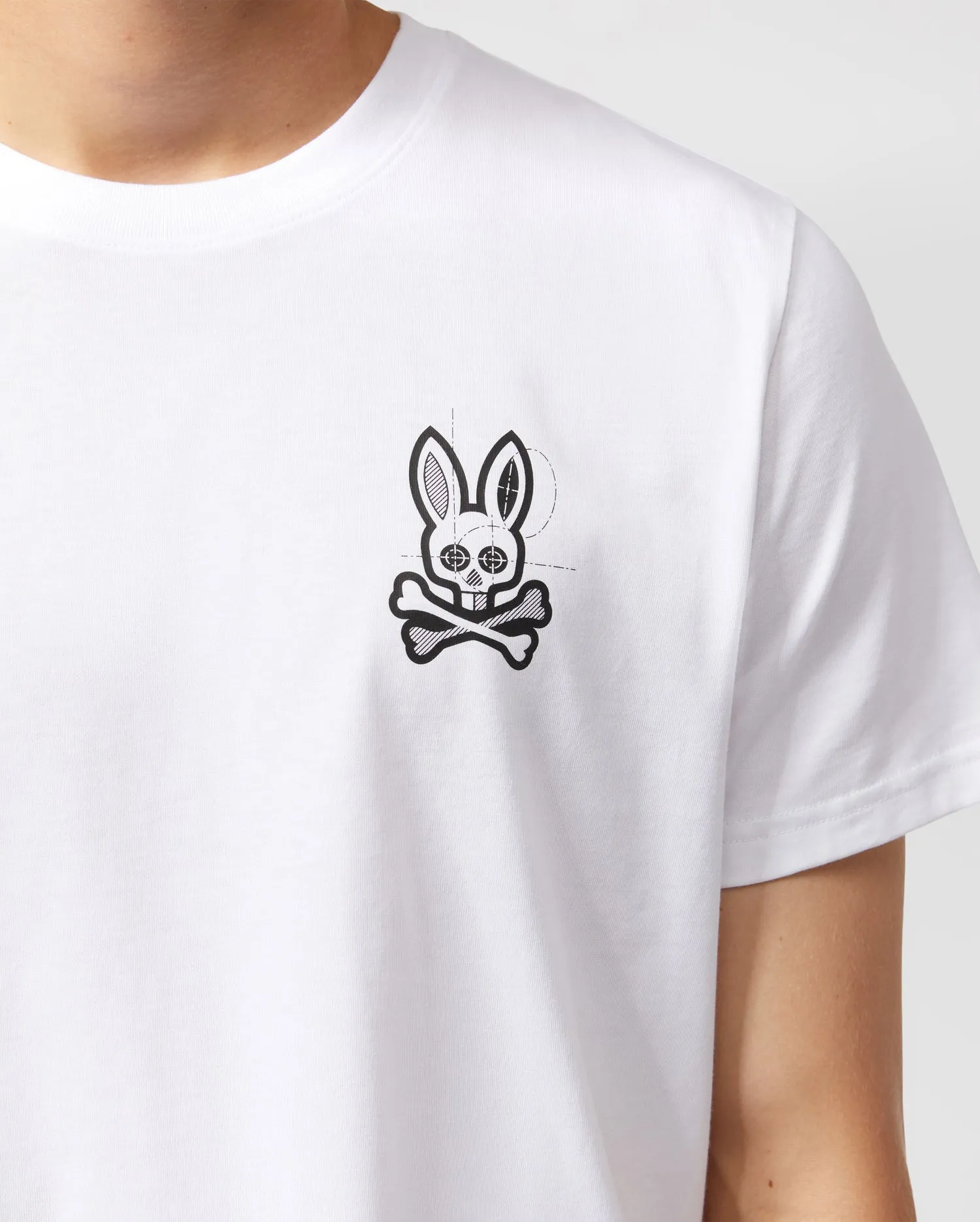 Psycho Bunny Mens Depoe Back Graphic Tee - White