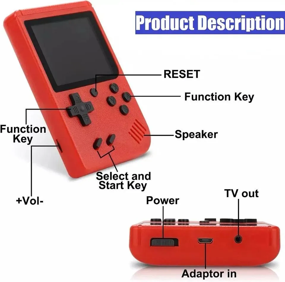 Retro Video Game Console Classic LCD Screen Handheld Controller Pocket TV Assorted Color