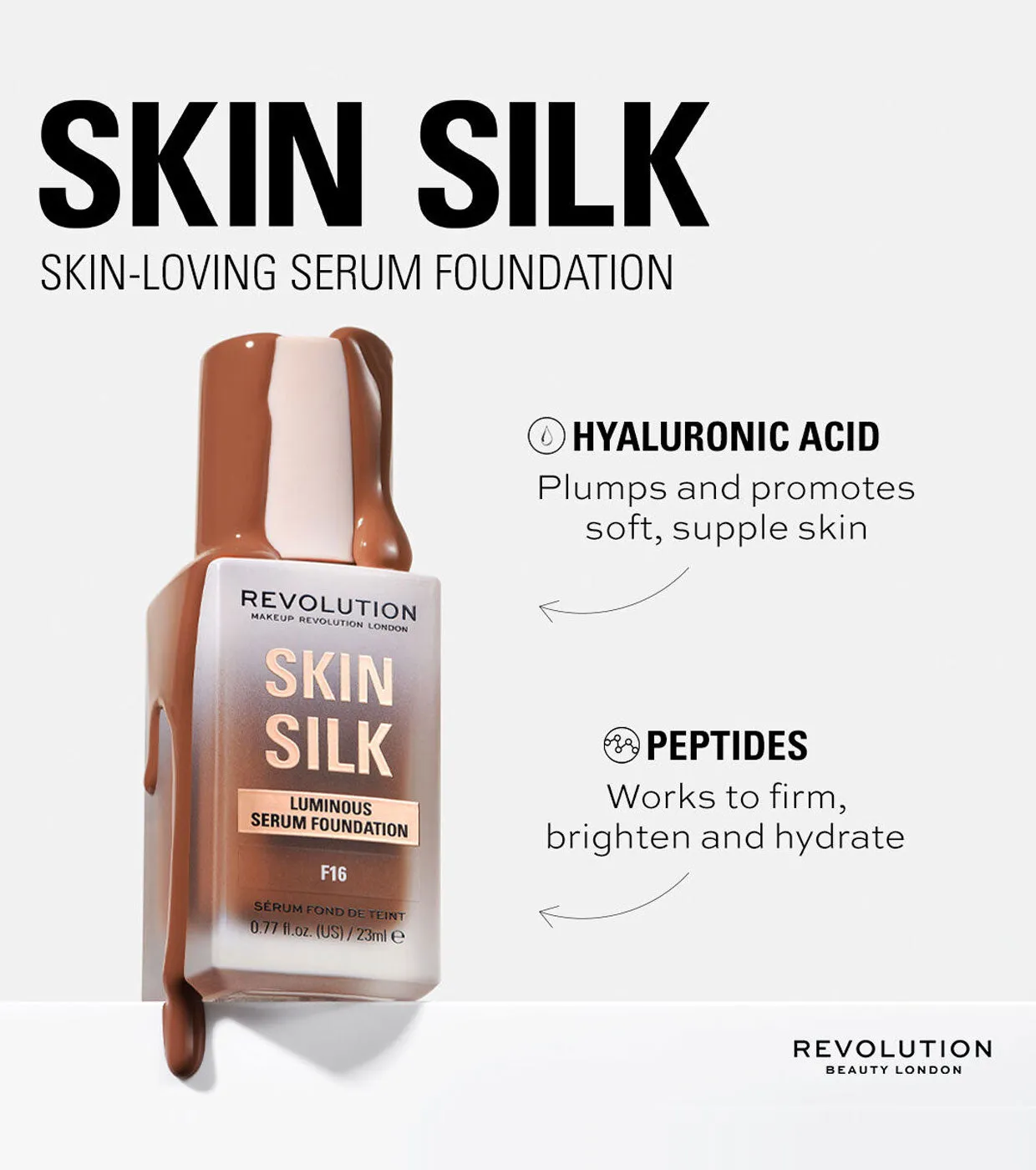 Revolution - Base de maquillaje Skin Silk Serum Foundation - F10.5