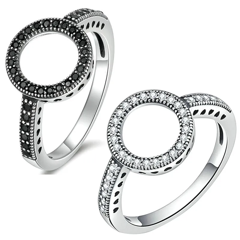 Rhinestone Halo and Cubic Zirconia Stainless Steel Fashion Wedding Ring