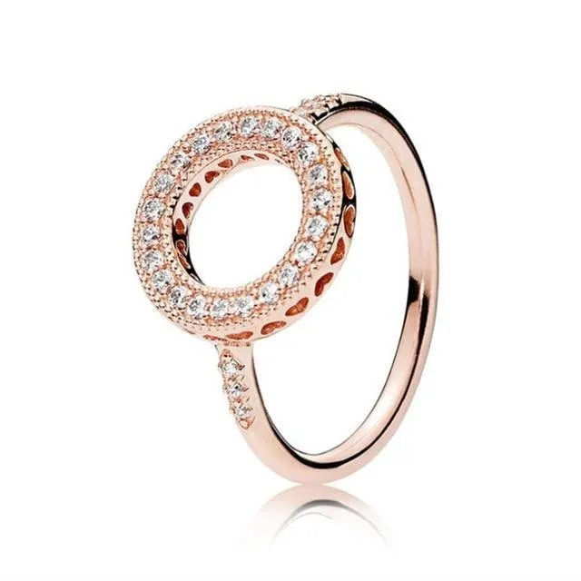 Rhinestone Halo and Cubic Zirconia Stainless Steel Fashion Wedding Ring