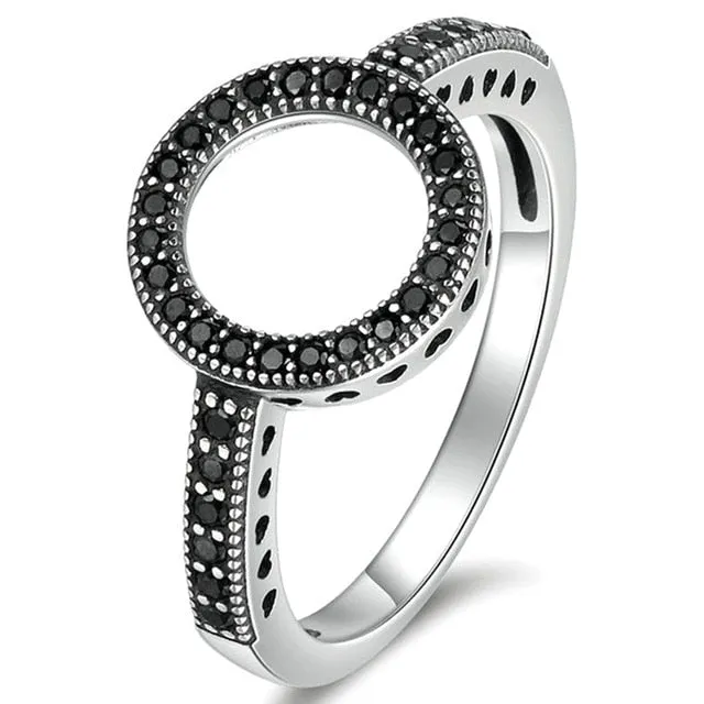 Rhinestone Halo and Cubic Zirconia Stainless Steel Fashion Wedding Ring