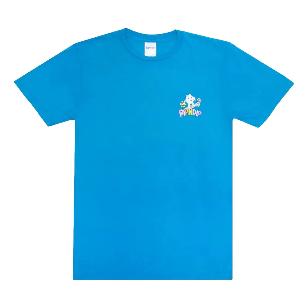 RIPNDIP SKATING RAINBOW TEE-BLUE