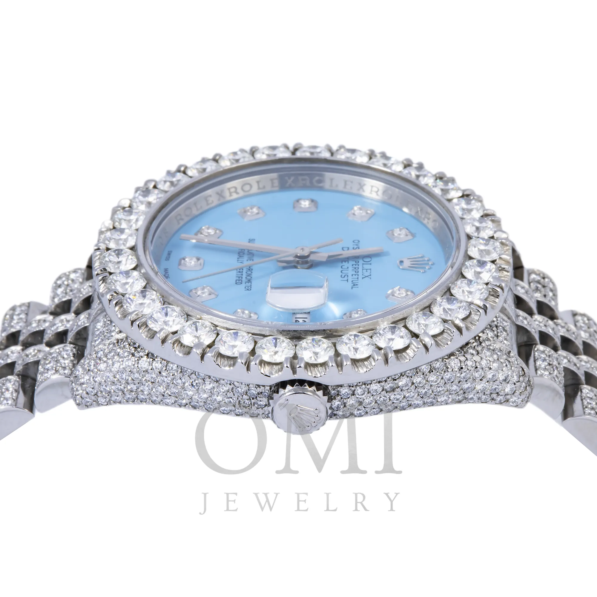 ROLEX DATEJUST 116200 36MM SKY BLUE DIAMOND DIAL WITH STAINLESS STEEL JUBILEE DIAMOND BRACELET