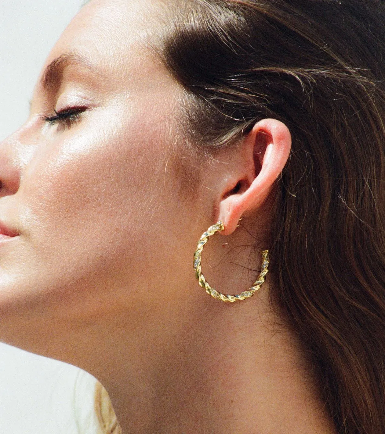 Rope Hoop Earrings, Gold