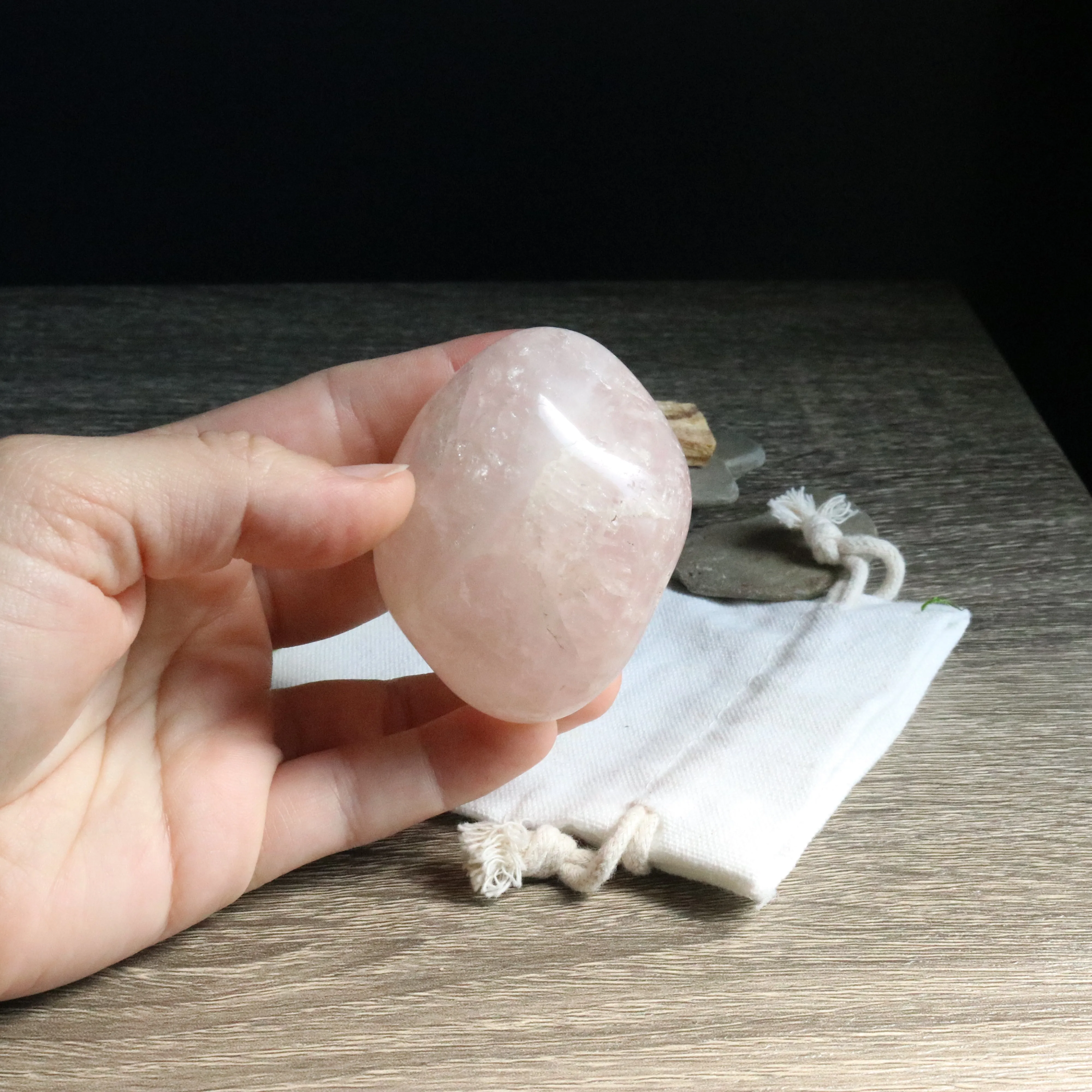 Rose Quartz B Grade from Brazil~ Medium Hand Held Palm Stone