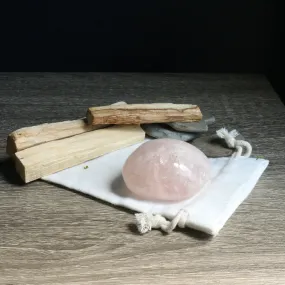 Rose Quartz B Grade from Brazil~ Medium Hand Held Palm Stone