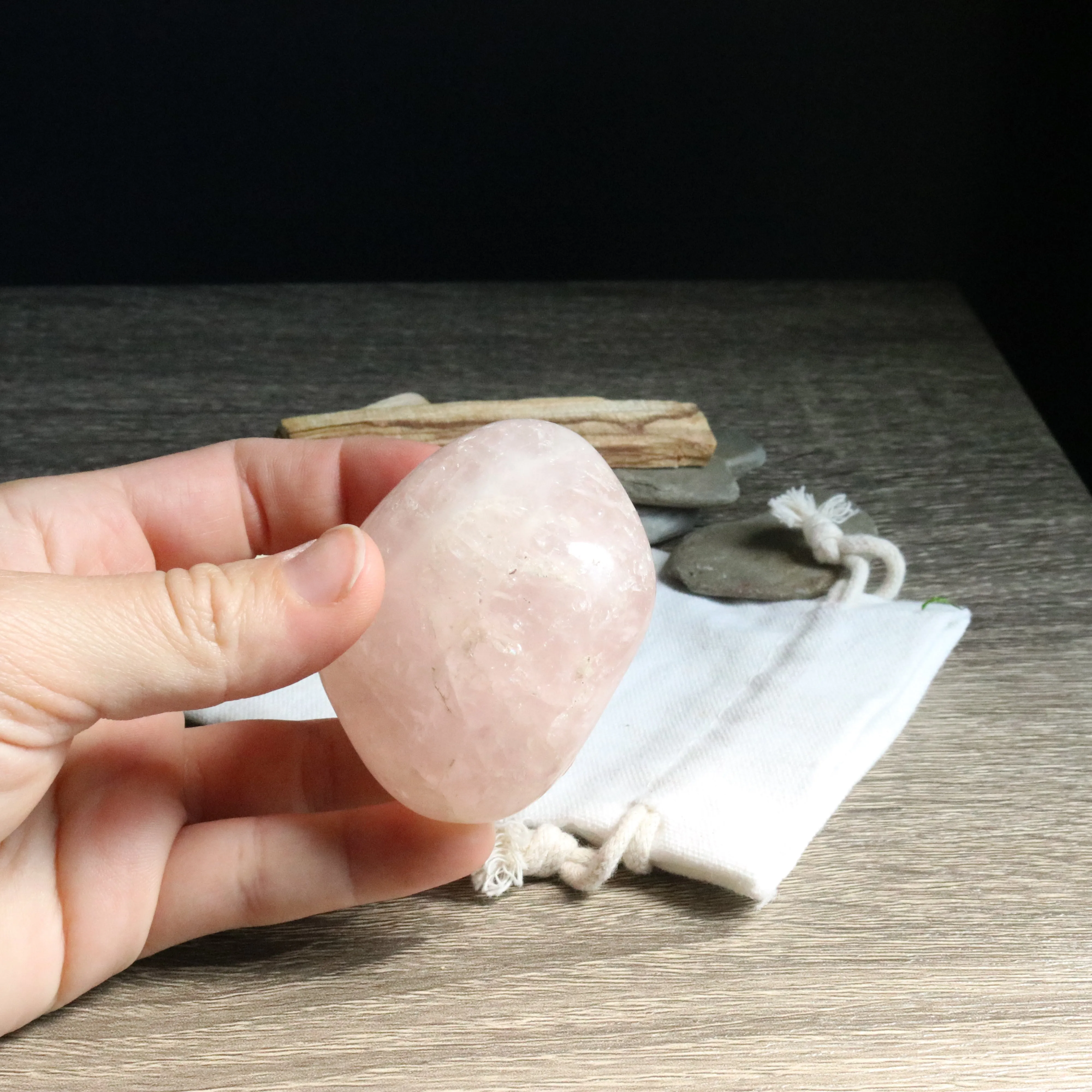 Rose Quartz B Grade from Brazil~ Medium Hand Held Palm Stone