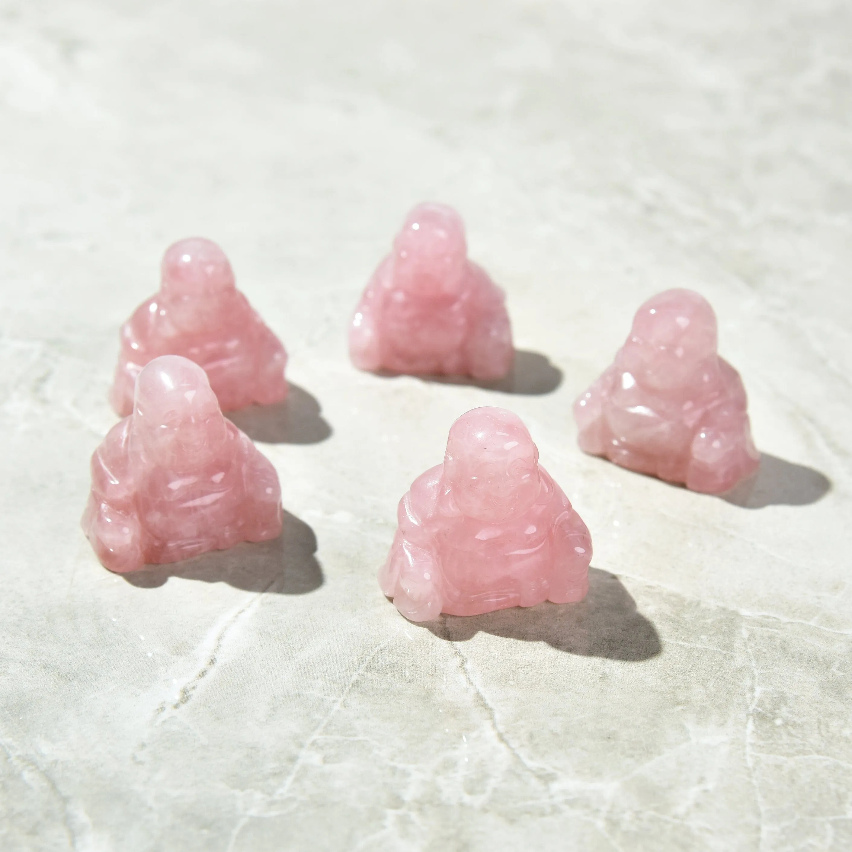 Rose Quartz Budha 1.5 Gemstone Carving