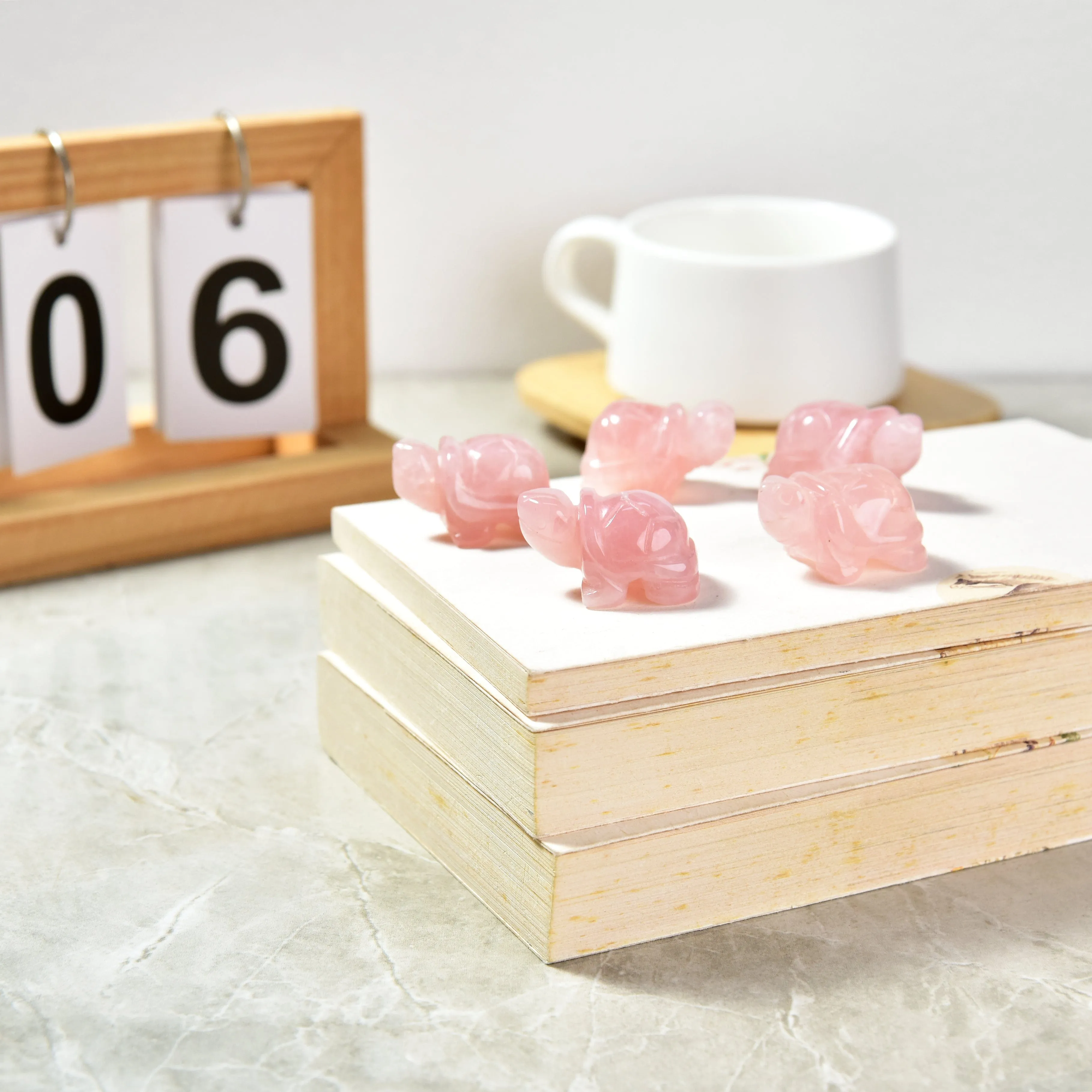 Rose Quartz Turtle 1.5 Gemstone Carving