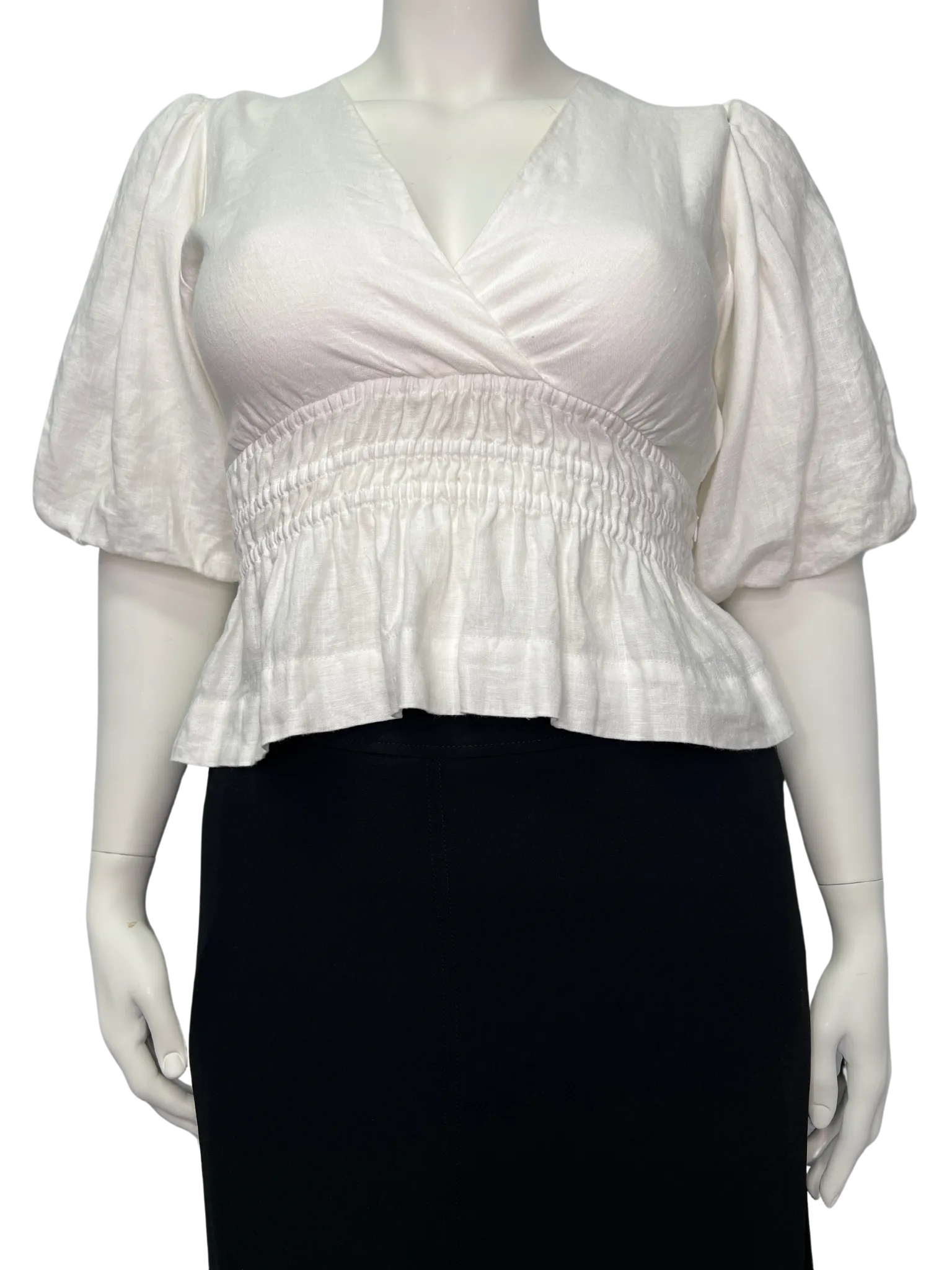 Size L - Magali Pascal White Linen Blouse