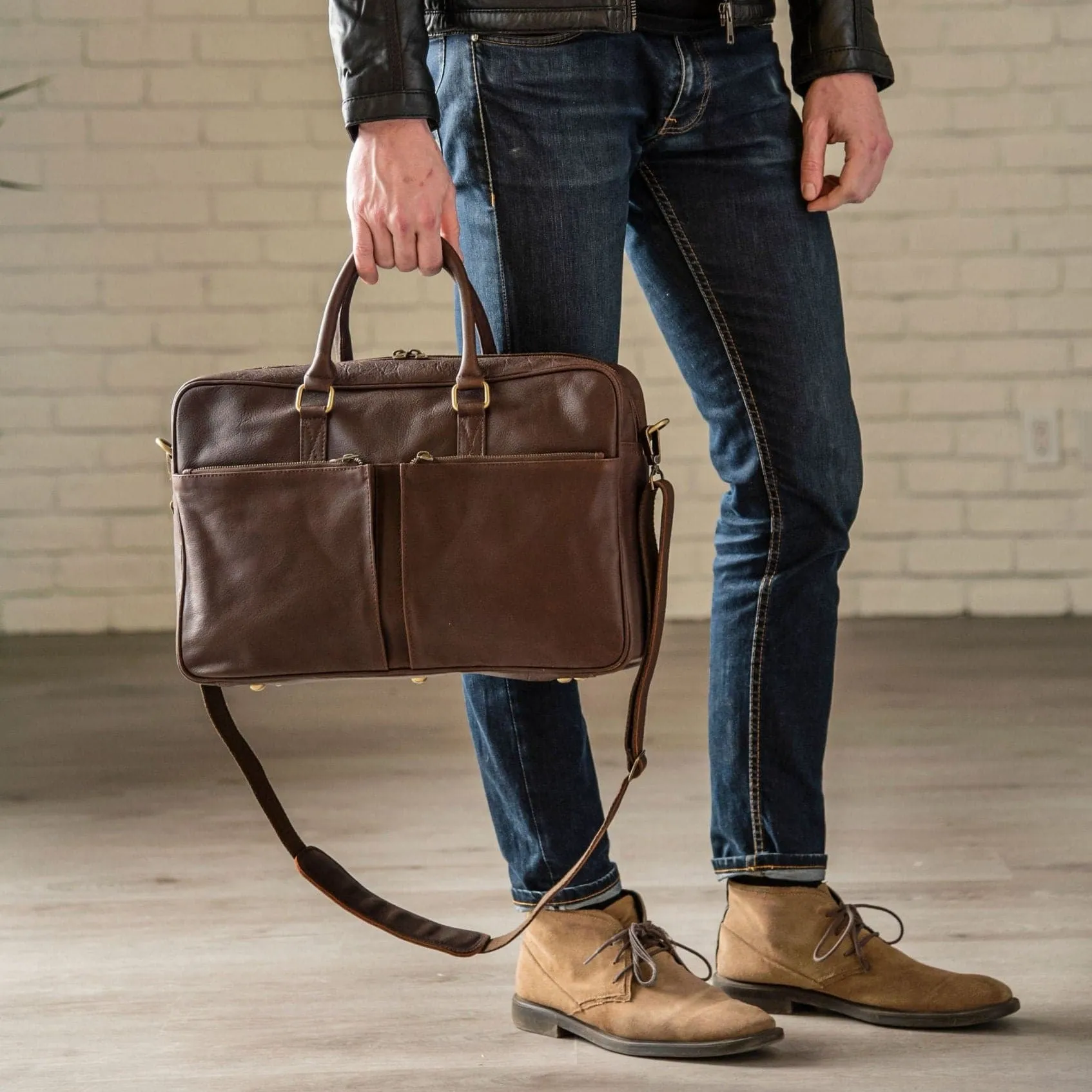 Slim Leather Briefcase 17