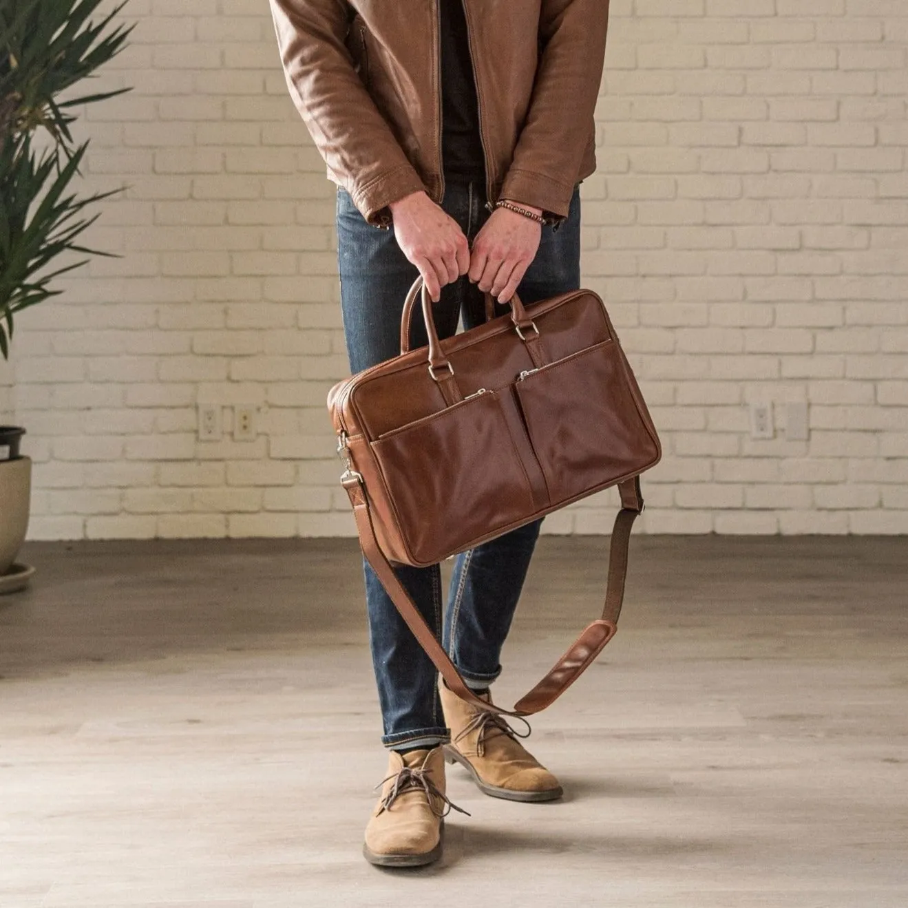 Slim Leather Briefcase 17