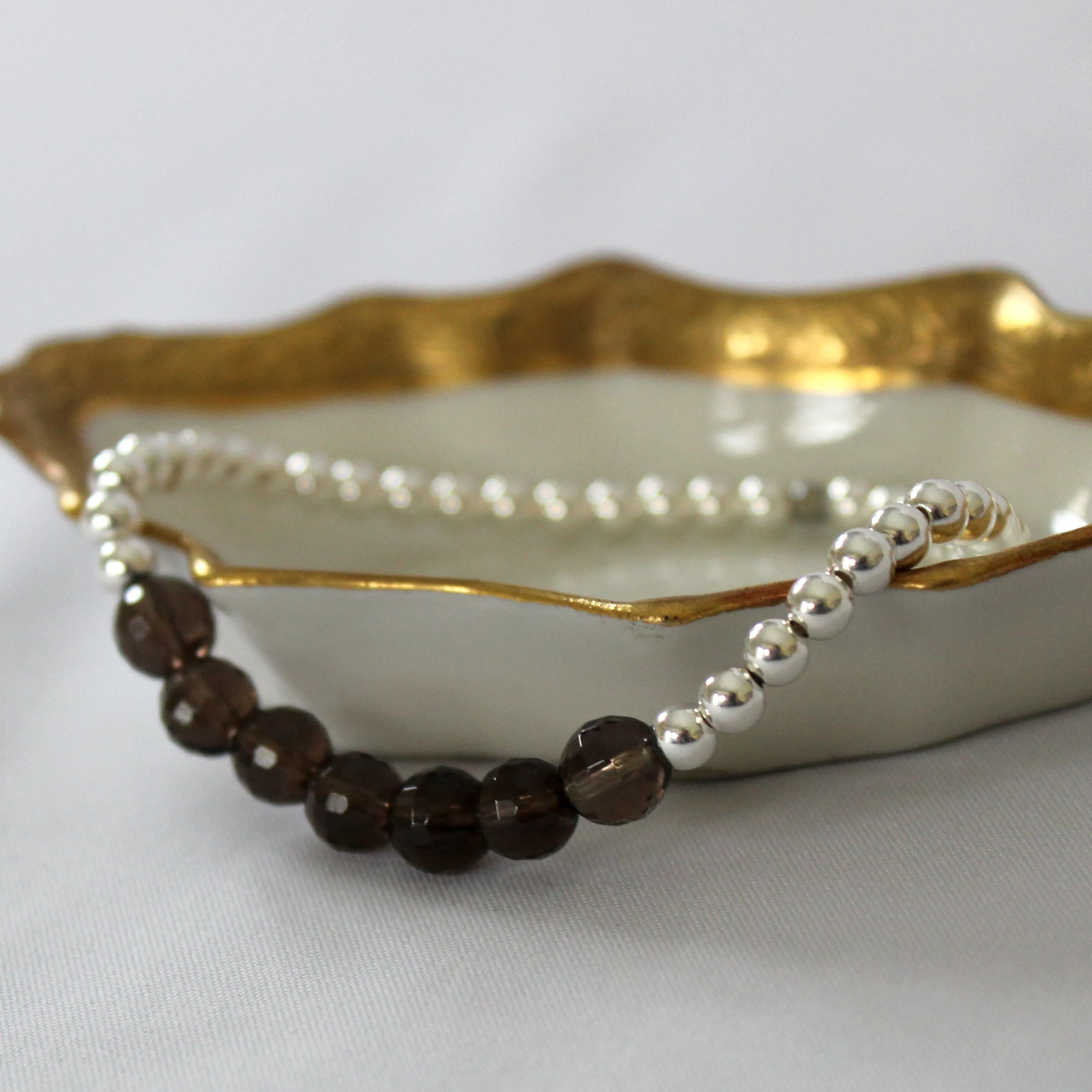 Smokey Quartz Beaded Bracelet