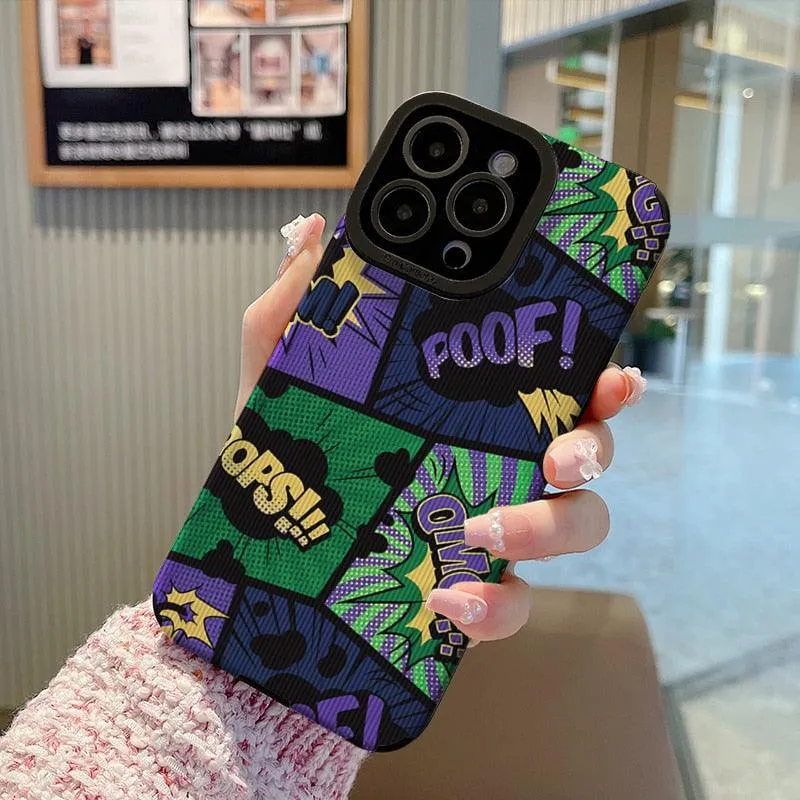 Stylish Dark Graffiti Letter Phone Case for iPhone 14, 13, 12, 11 Pro, XS Max, XR, X, 8 Plus, 7, 6, and Mini – Cute Cover Option