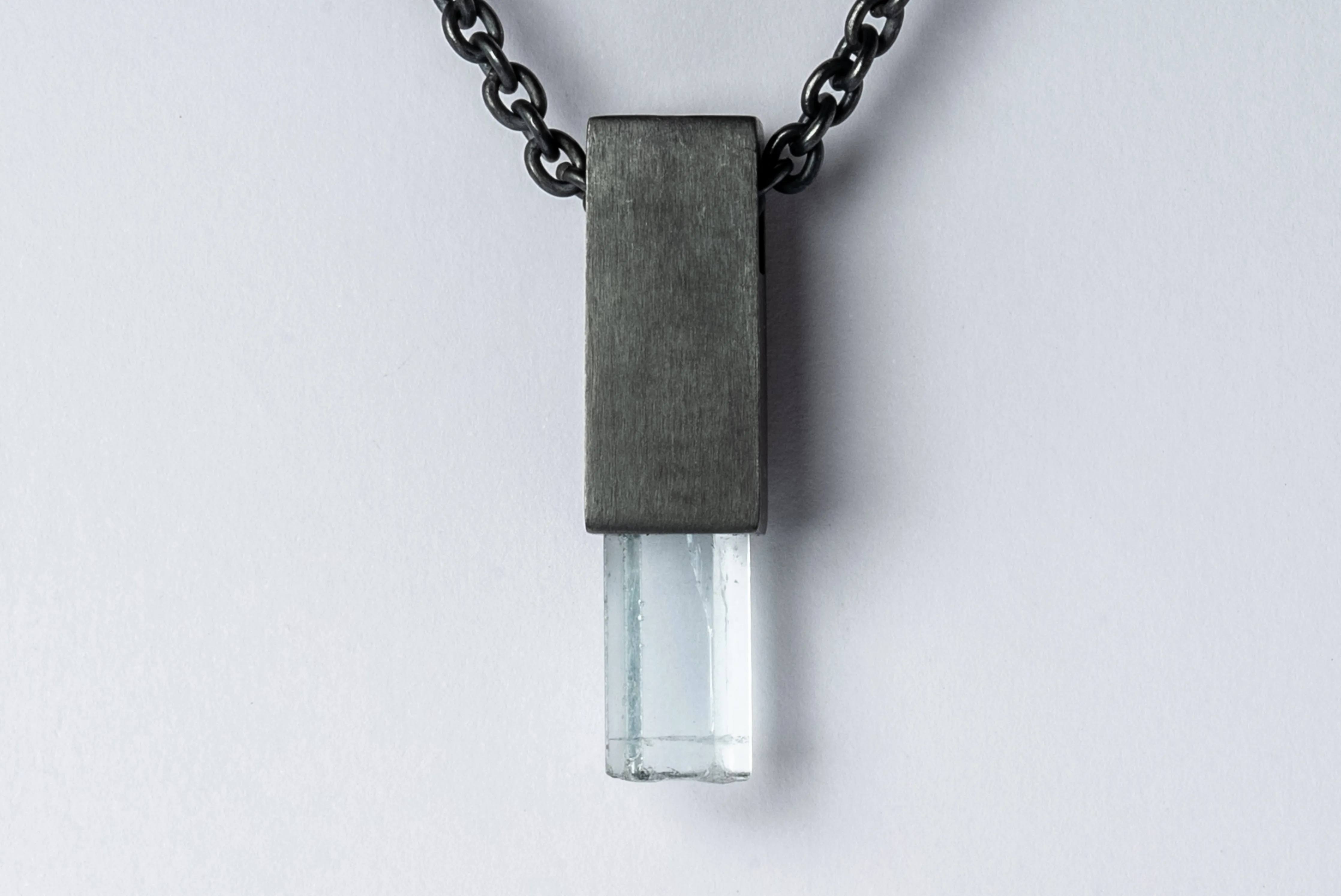 Talisman Cuboid Necklace (50cm, Aquamarine, KA AQU)