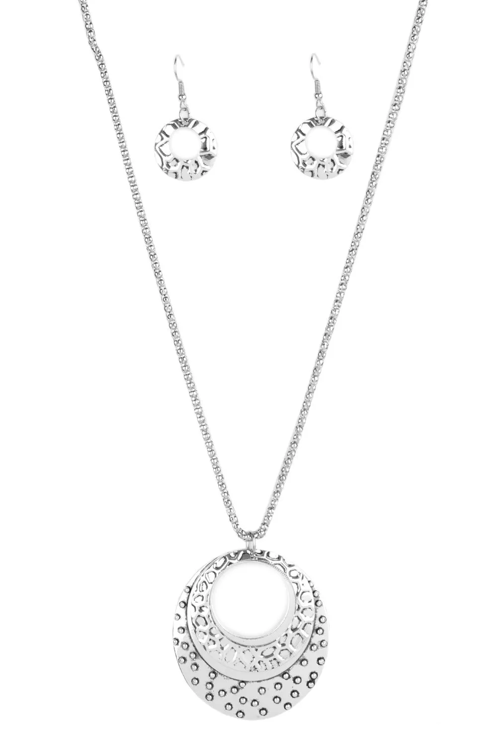 Texture Trio Silver Necklace Set