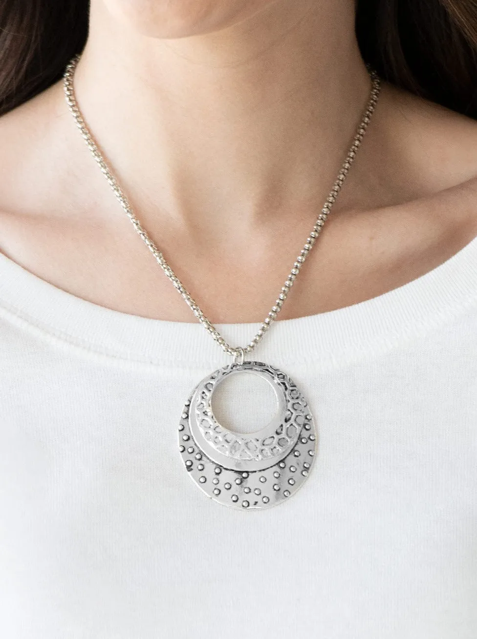 Texture Trio Silver Necklace Set