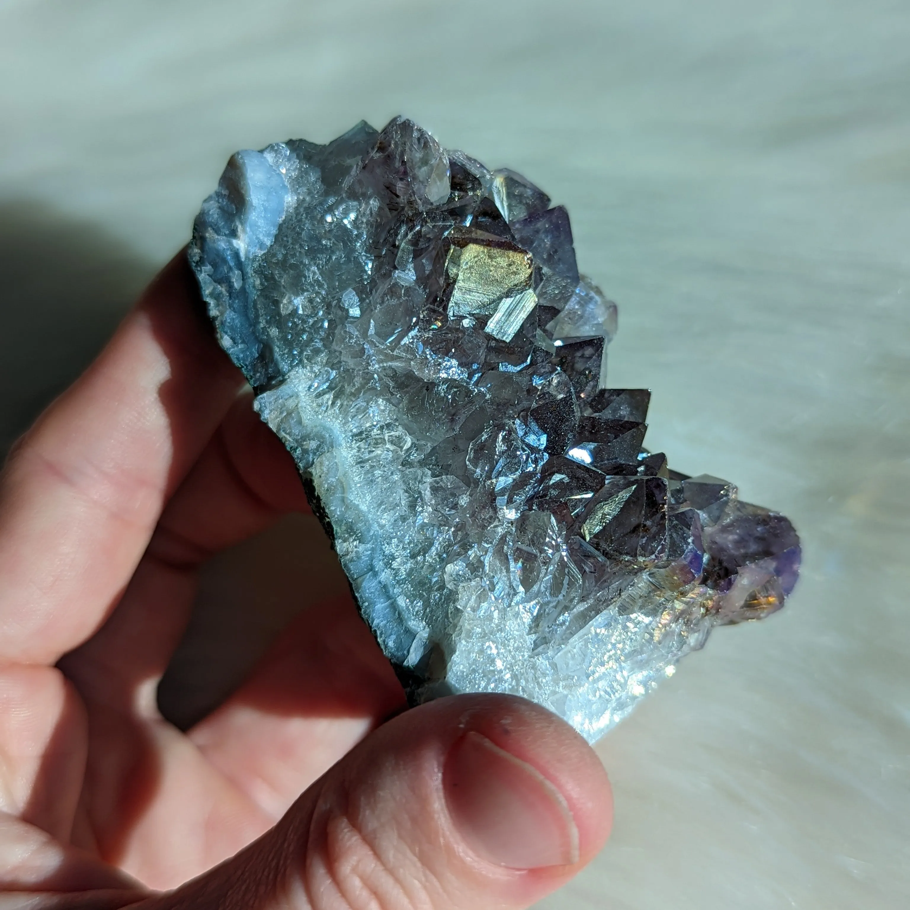 Titanium Rainbow Aura Amethyst Cluster #13~ Vibrant and Energetic