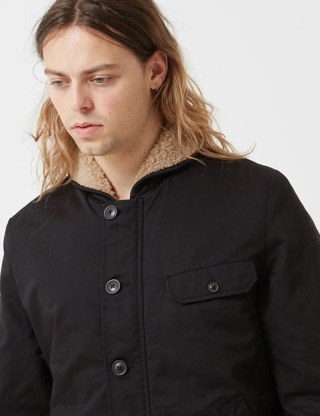 Universal Works N1 Jacket (Shearling) - Black